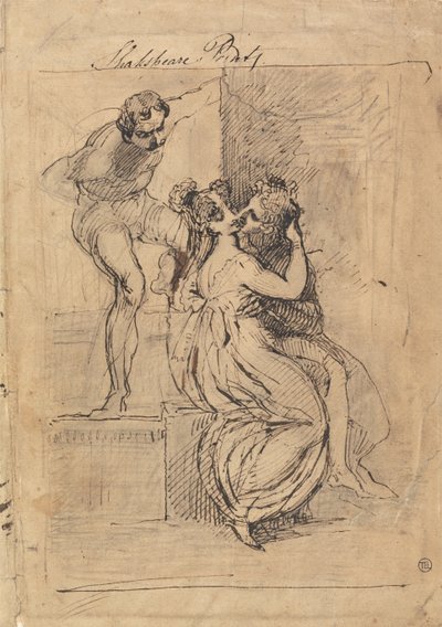 Figuur die over Trappen Buigt door Johann Heinrich Füssli